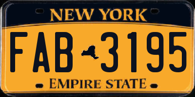 NY license plate FAB3195