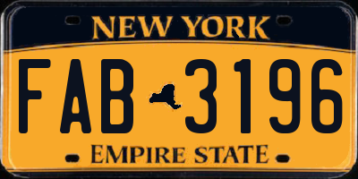 NY license plate FAB3196