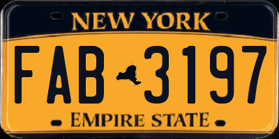 NY license plate FAB3197