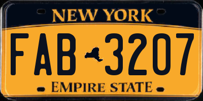 NY license plate FAB3207