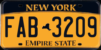 NY license plate FAB3209