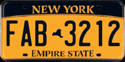 NY license plate FAB3212