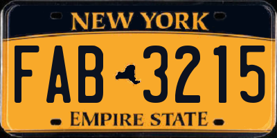 NY license plate FAB3215