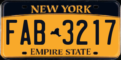 NY license plate FAB3217