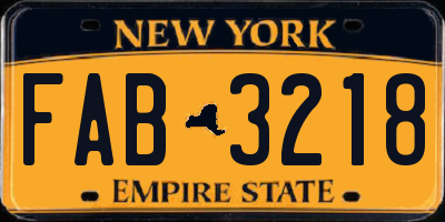 NY license plate FAB3218