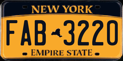 NY license plate FAB3220