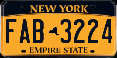 NY license plate FAB3224