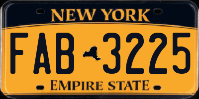 NY license plate FAB3225