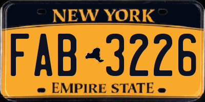 NY license plate FAB3226