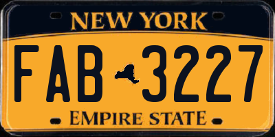 NY license plate FAB3227