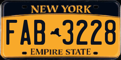 NY license plate FAB3228