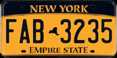 NY license plate FAB3235