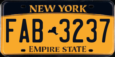 NY license plate FAB3237