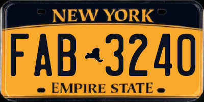 NY license plate FAB3240