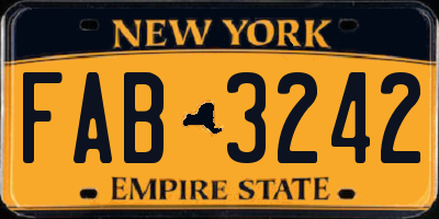 NY license plate FAB3242