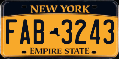 NY license plate FAB3243