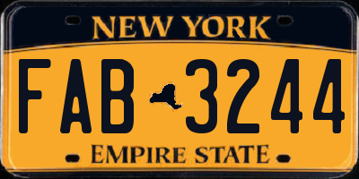 NY license plate FAB3244