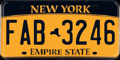 NY license plate FAB3246