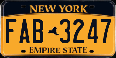 NY license plate FAB3247