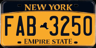 NY license plate FAB3250