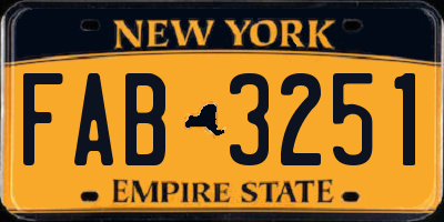 NY license plate FAB3251