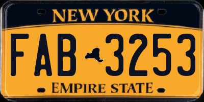 NY license plate FAB3253