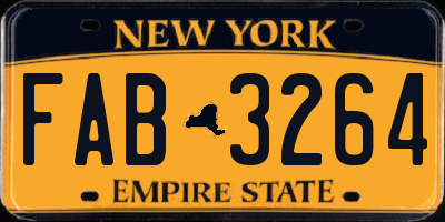 NY license plate FAB3264