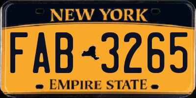 NY license plate FAB3265