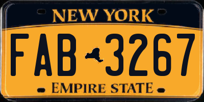 NY license plate FAB3267