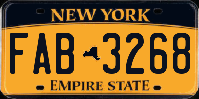 NY license plate FAB3268