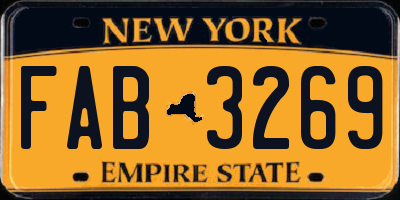 NY license plate FAB3269