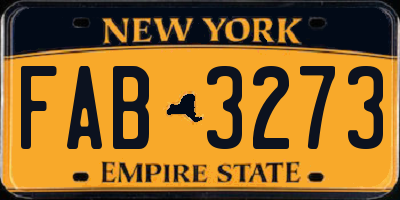 NY license plate FAB3273