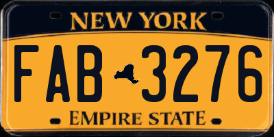 NY license plate FAB3276