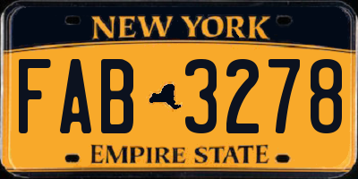 NY license plate FAB3278