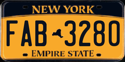 NY license plate FAB3280