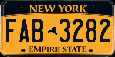 NY license plate FAB3282