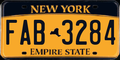 NY license plate FAB3284
