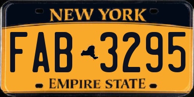 NY license plate FAB3295