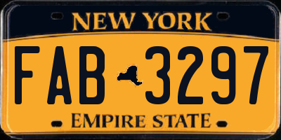 NY license plate FAB3297