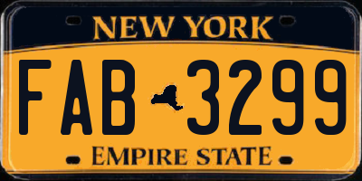 NY license plate FAB3299