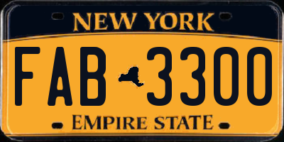 NY license plate FAB3300