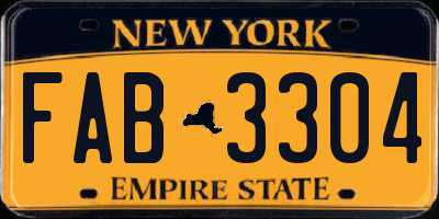 NY license plate FAB3304