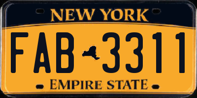 NY license plate FAB3311