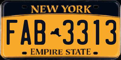 NY license plate FAB3313