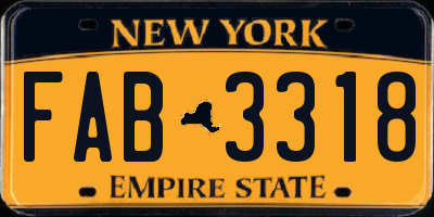 NY license plate FAB3318