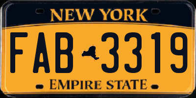 NY license plate FAB3319