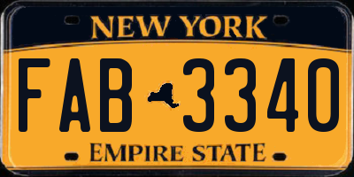 NY license plate FAB3340