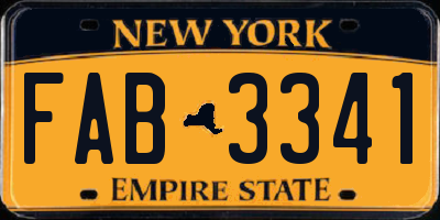 NY license plate FAB3341