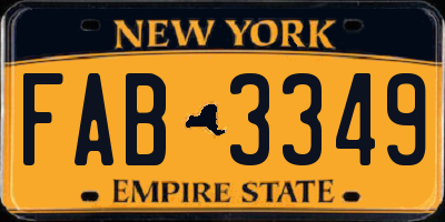 NY license plate FAB3349