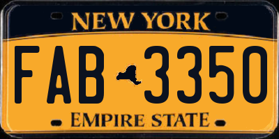 NY license plate FAB3350